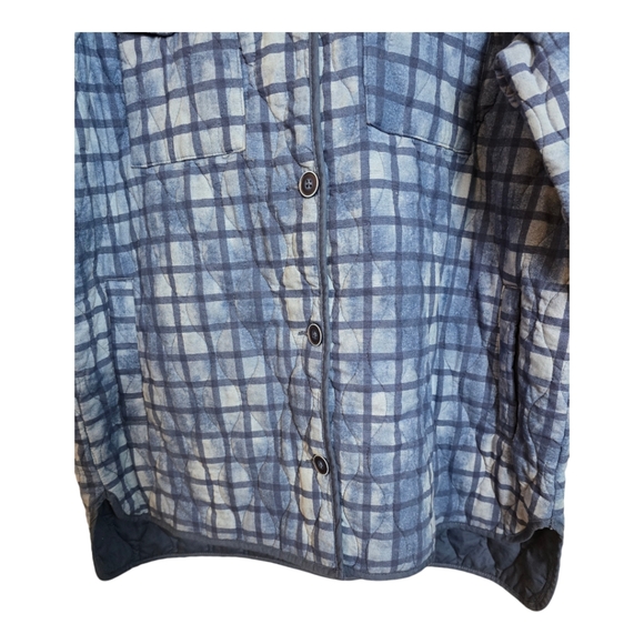 🔴 Time N Tru Plaid Blue Checkered Jacket Lightly Quilted XL 16 to 18 Essential - Picture 8 of 15